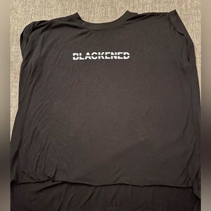 Metallica’s Blackened Whiskey Women’s high low black T shirt in size large